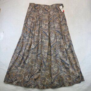 Vintage Koret Maxi Skirt Size 10 Blue Tan Paisley USA Grannycore Cottagecore